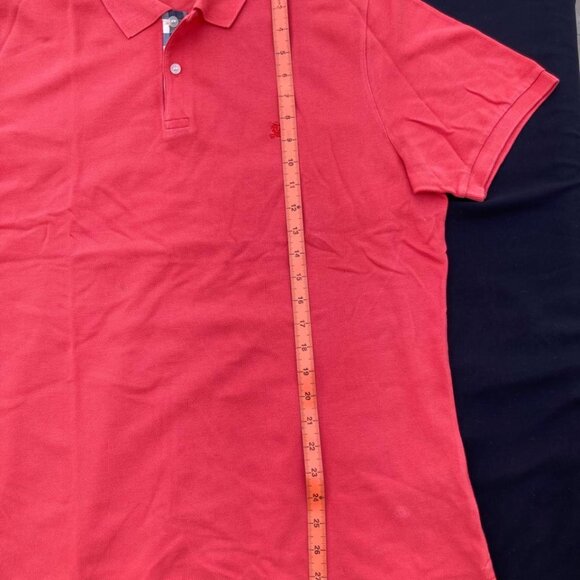 Burberry Brit Men Short Sleeve Shirt Nova Check Red Cotton Pique Polo - Picture 15 of 16